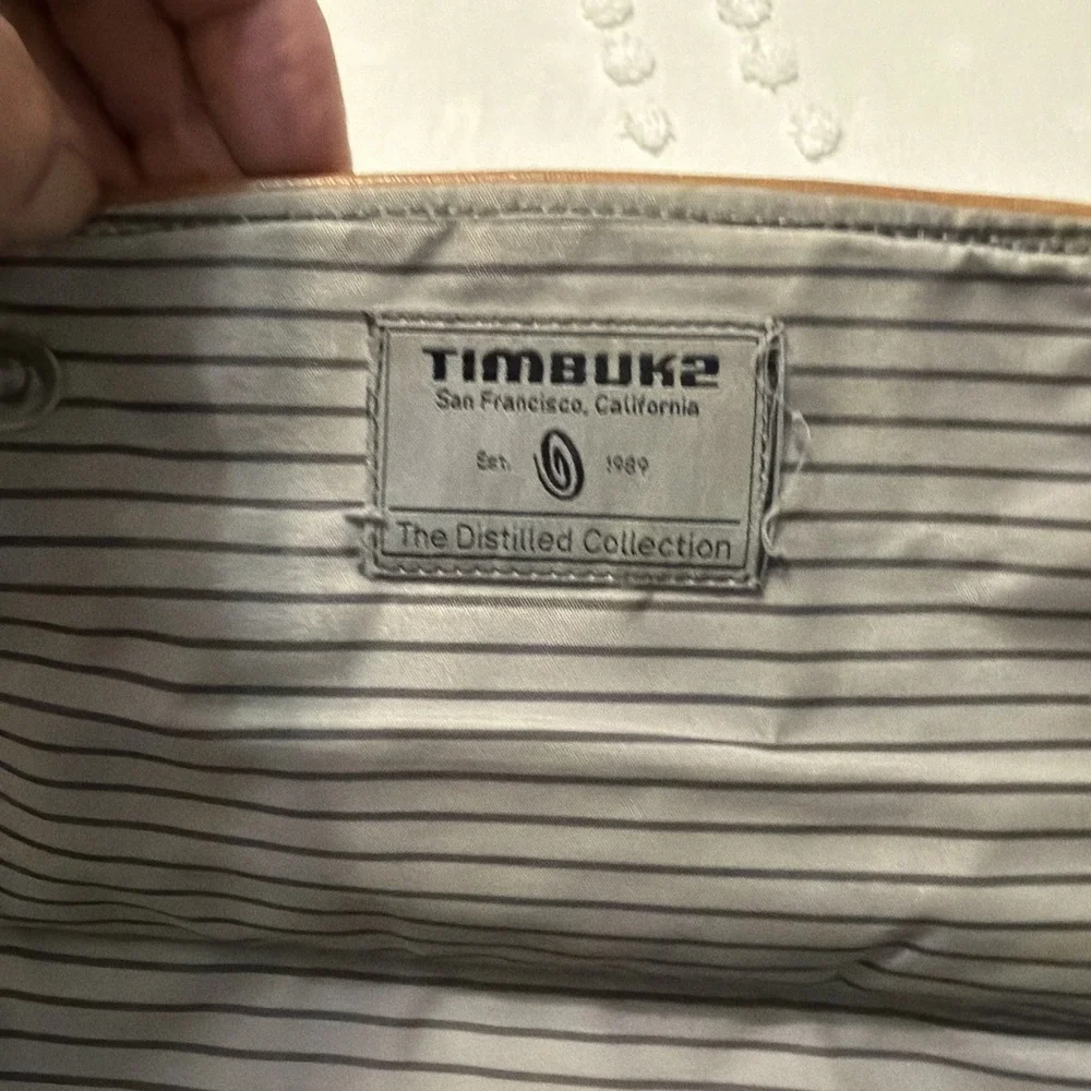 Timbuk2 Classic Messenger Bag Medium Blue Tan Canvas Crossbody Laptop Bag